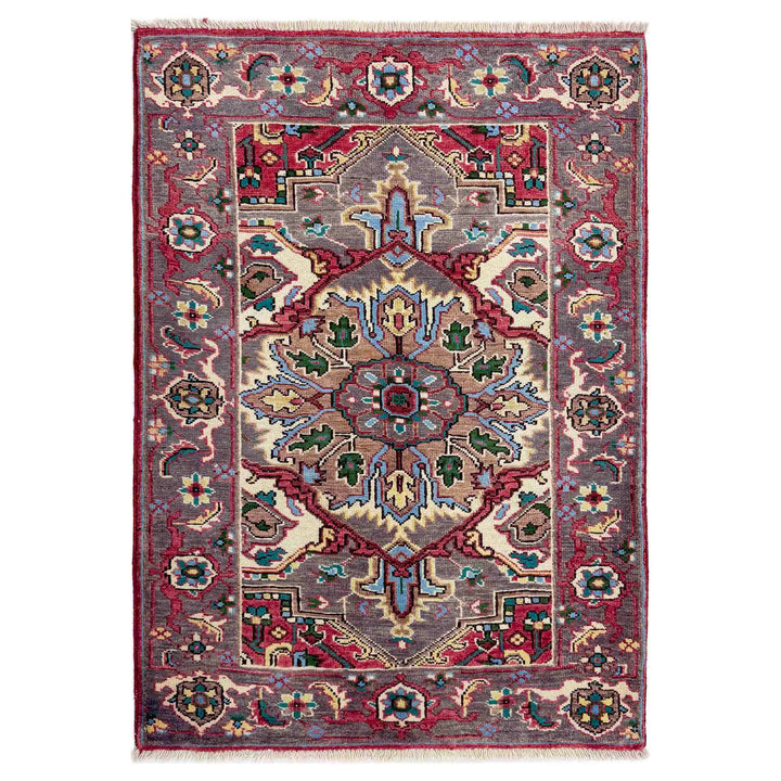 Afghan Heriz Rug 2' 8" x 4' 0" Hand-Knotted