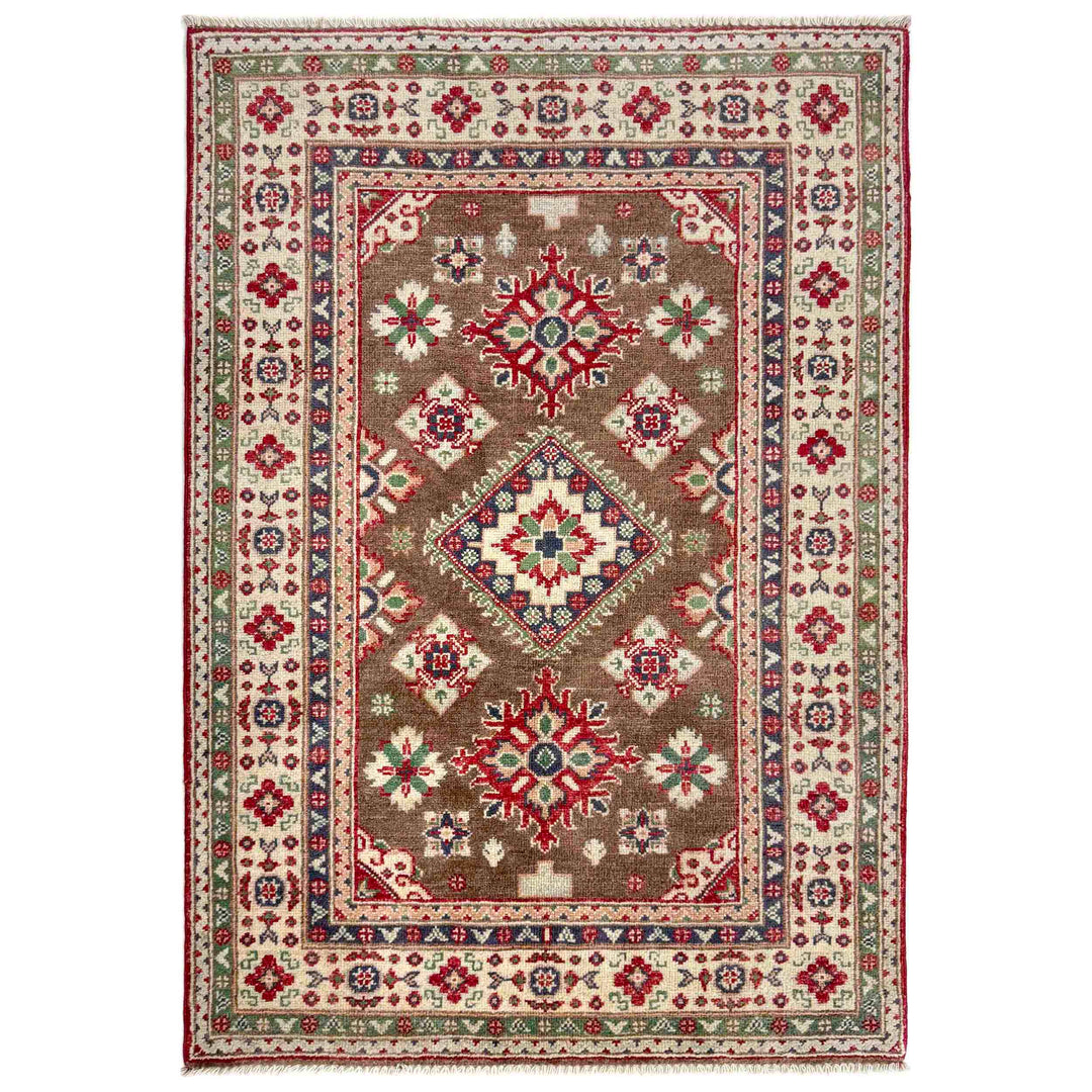 Brown Color Kazak Rug 3' 2" x 4' 11" - No. AL42495