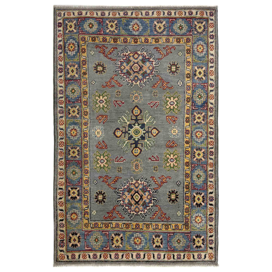 Gray Color Kazak Rug 3' 2" x 5' 1" - No. AL62030