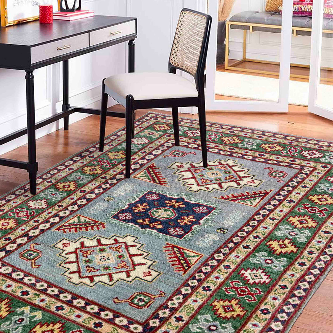 Handmade Kazak Area Rug 3' 2" x 5' 0" - No. AL20976