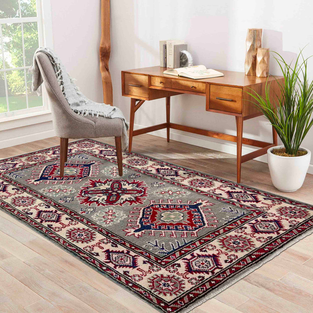 Hand knotted Kazak Carpet 2' 7" x 4' 4" - No. AL24099