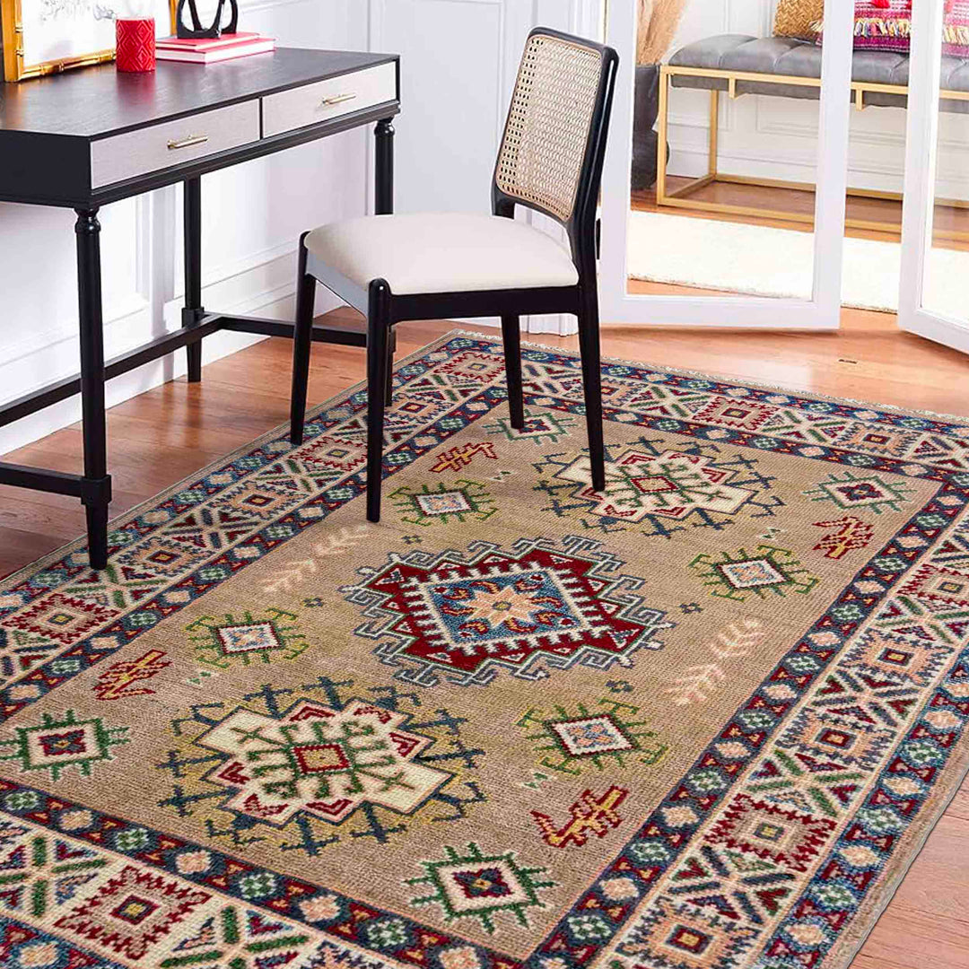 Handmade Kazak Area Rug 2' 7" x 3' 10" - No. AL20801