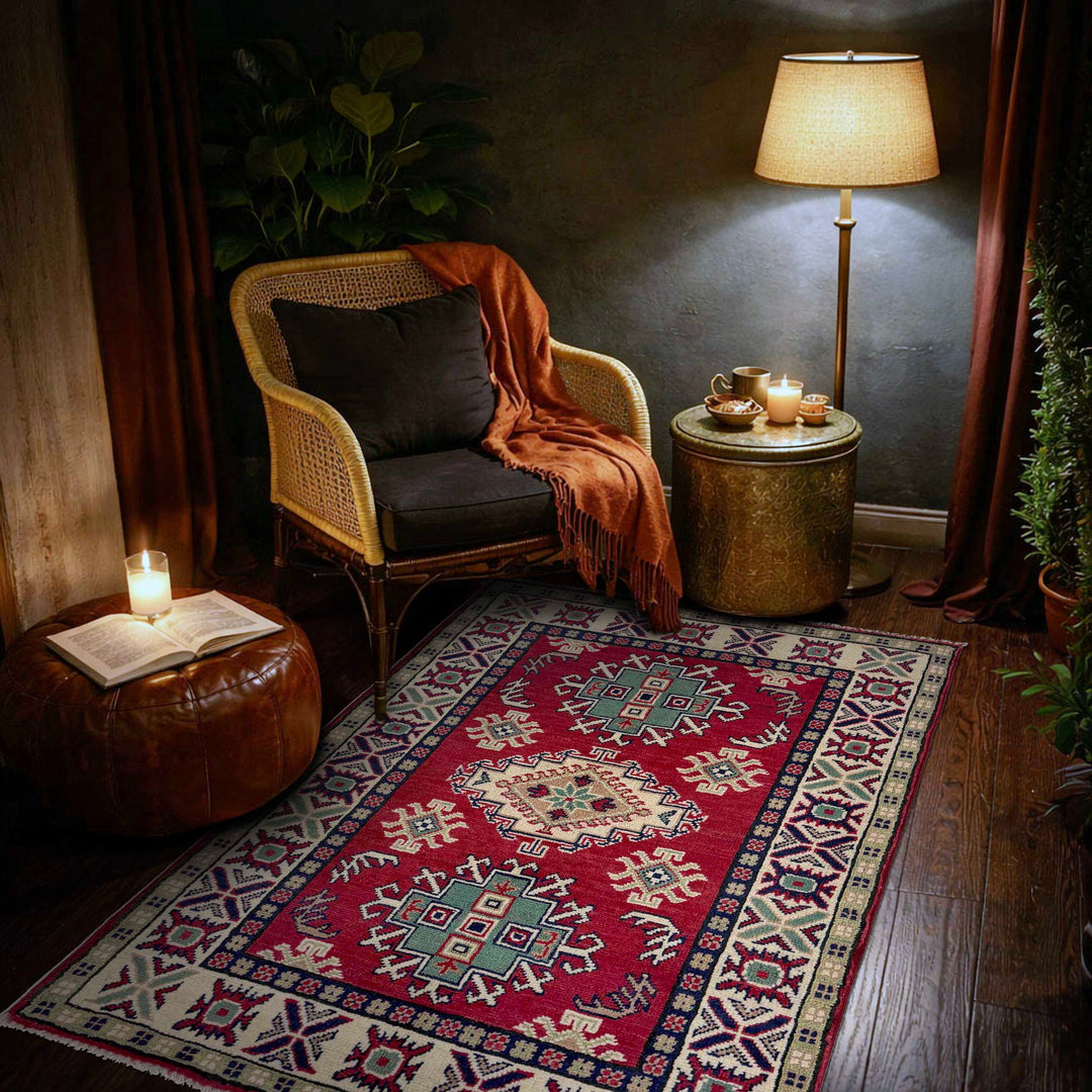 Hand knotted Kazak Carpet 2' 8" x 4' 0" - No. AL32743