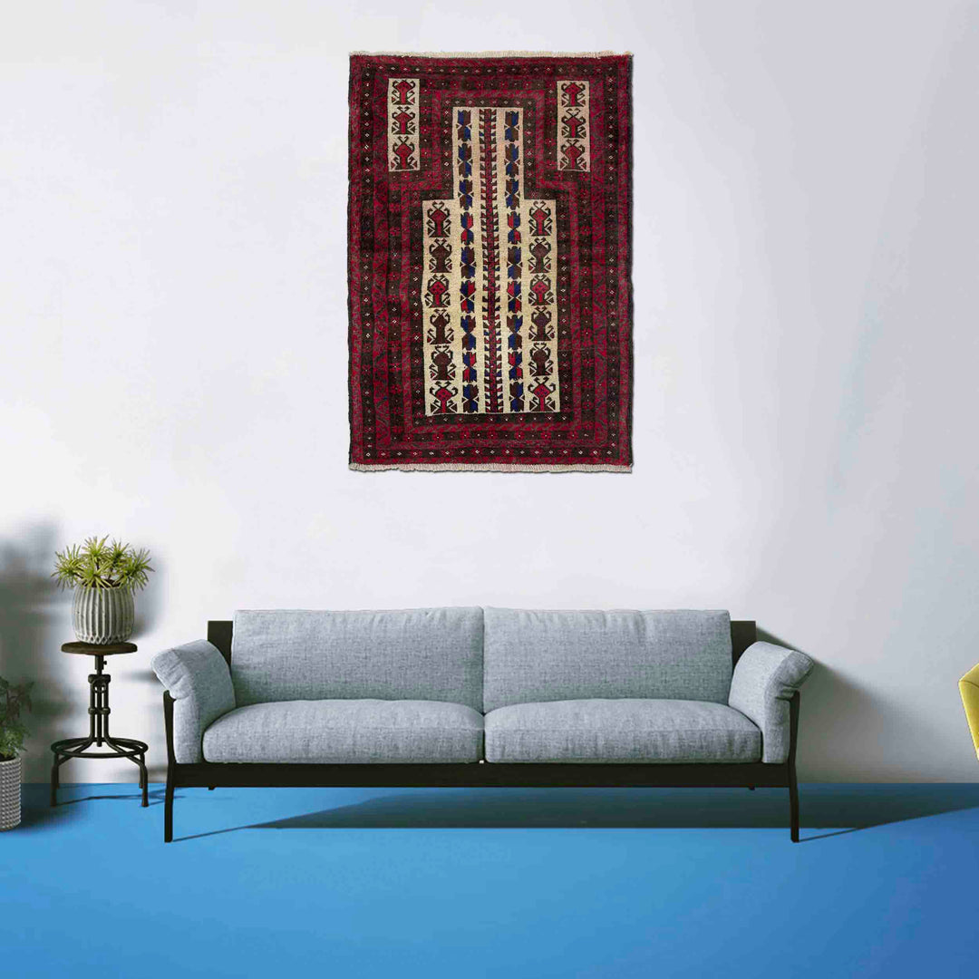 Handmade Prayer Rug 3' 2" x 4' 6" - No. AL28072