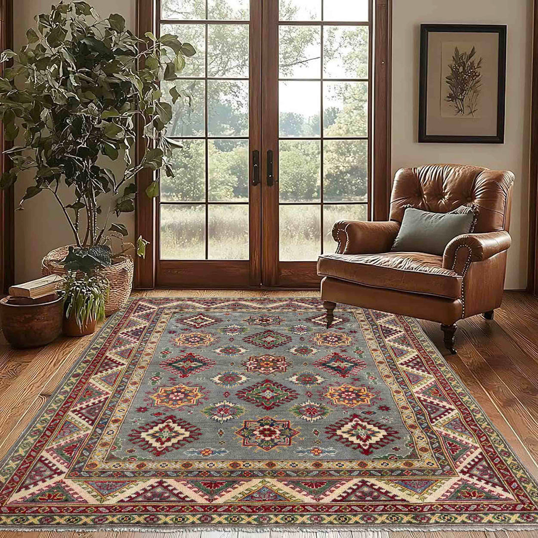 Oriental Kazak Rug 5' 1" x 6' 9" - No. AL48751