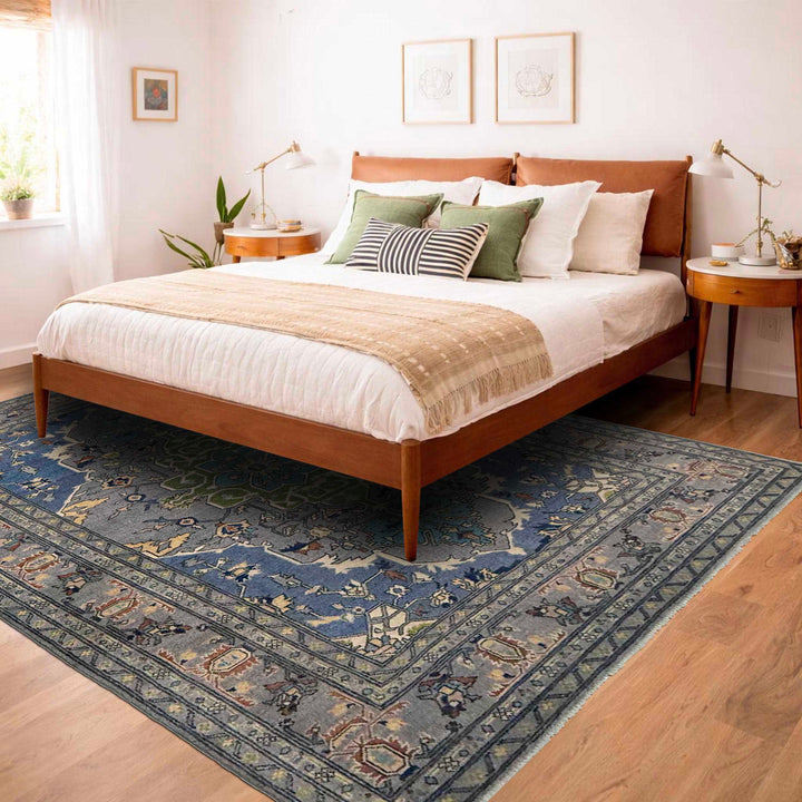 Afghan Heriz Rug 6' 0" x 8' 8" Hand-Knotted | No. AL32319