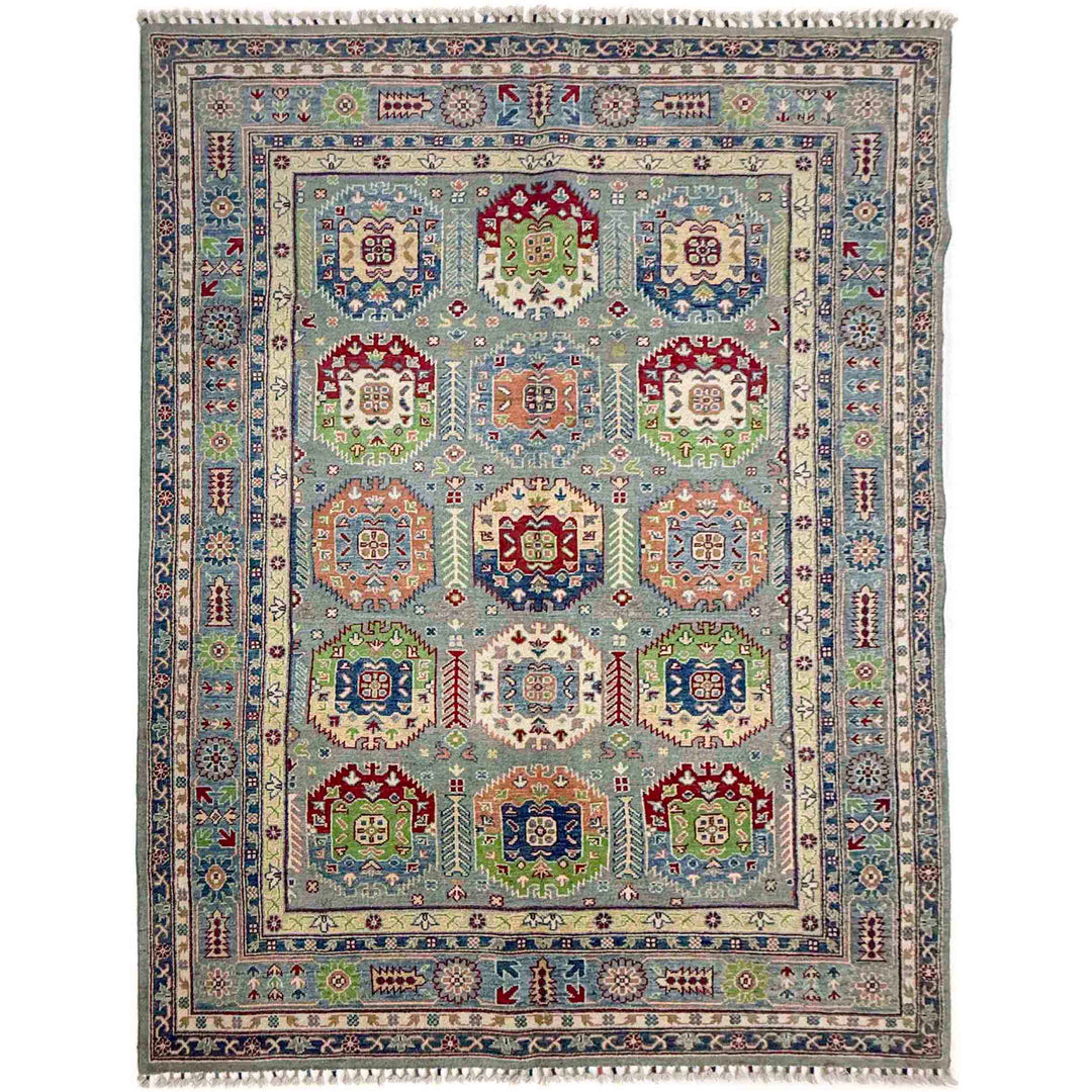 Afghan Waziri Rug 5'6" x 8'4" Hand-Knotted