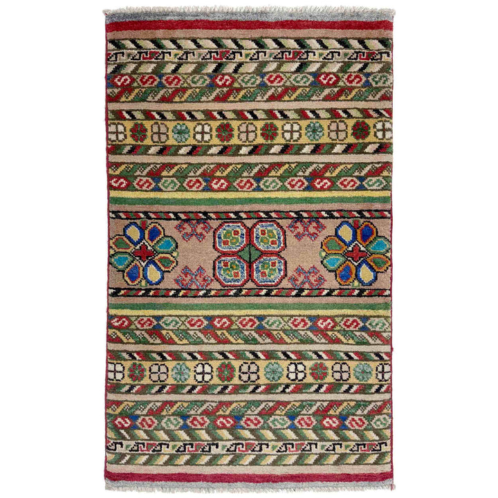 Afghan Gabbeh Rug 1' 11" x 3' 3" Hand-Knotted | No. AL27379