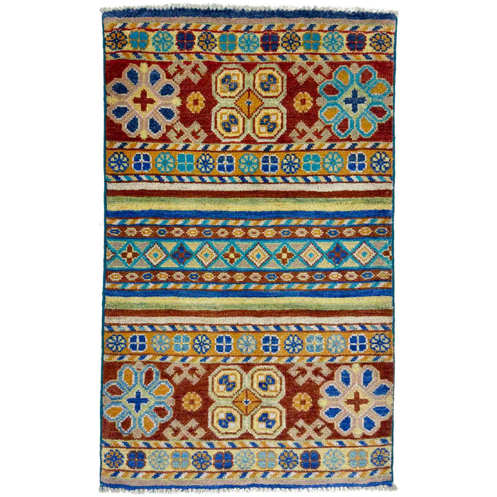 Afghan Gabbeh Rug 2' 0" x 3' 2" Hand-Knotted | No. AL37750
