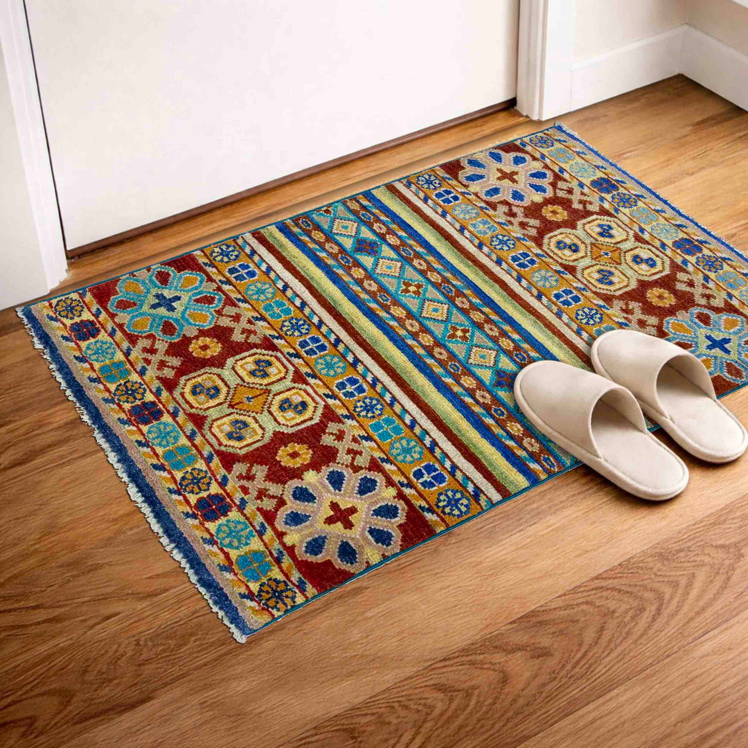 Afghan Gabbeh Rug 2' 0" x 3' 2" Hand-Knotted | No. AL37750