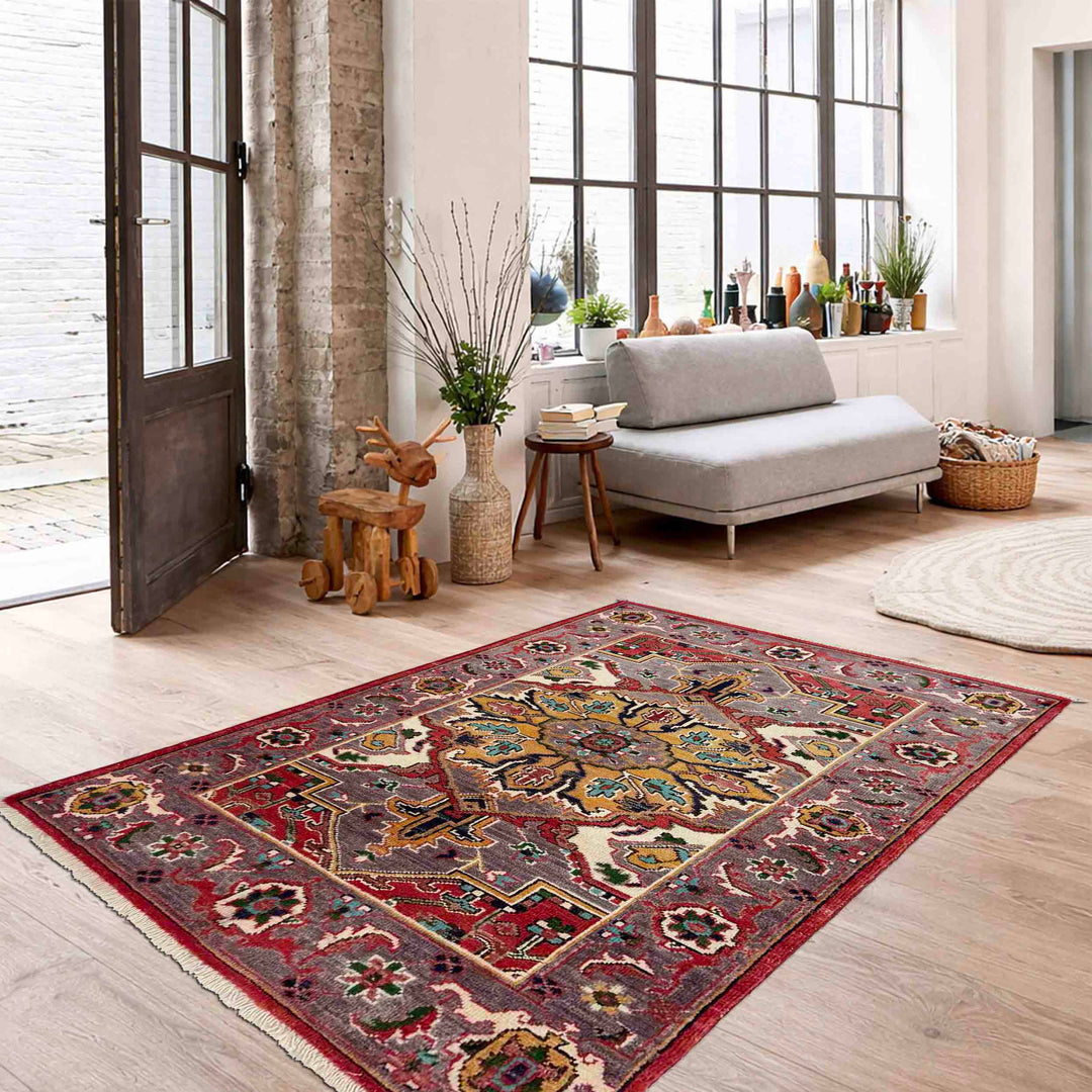 Afghan Heriz Rug 2' 9" x 4' 1" Hand-Knotted | No. AL79843