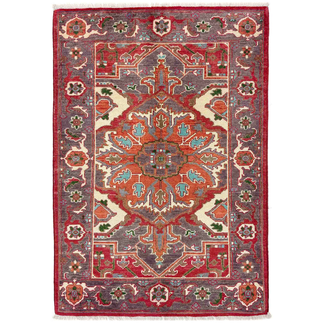 Afghan Heriz Rug 2' 9" x 4' 0" Hand-Knotted
