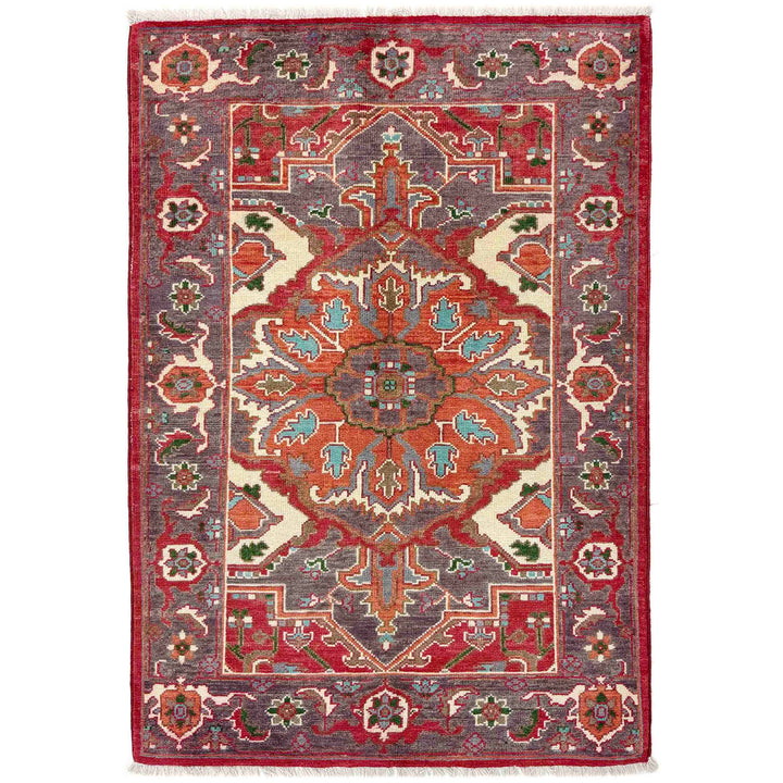 Afghan Heriz Rug 2' 9" x 4' 0" Hand-Knotted