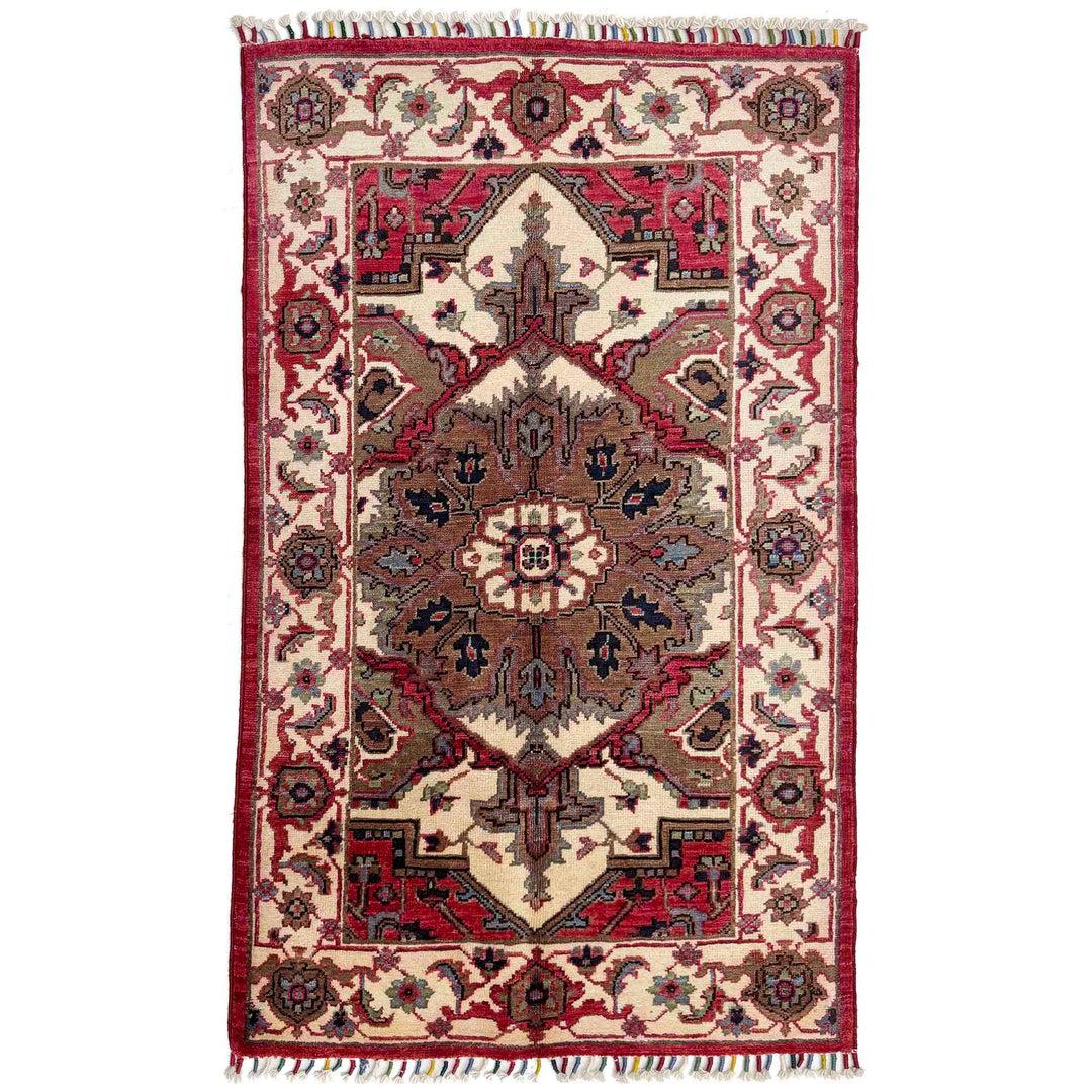 Afghan Kazak Rug 2' 7" x 4' 5" Hand-Knotted