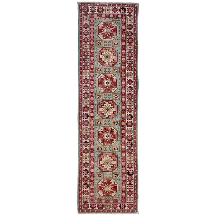 Gray Afghan Kazak Rug 2' 7" x 9' 9" Hand-Knotted | No. AL47451