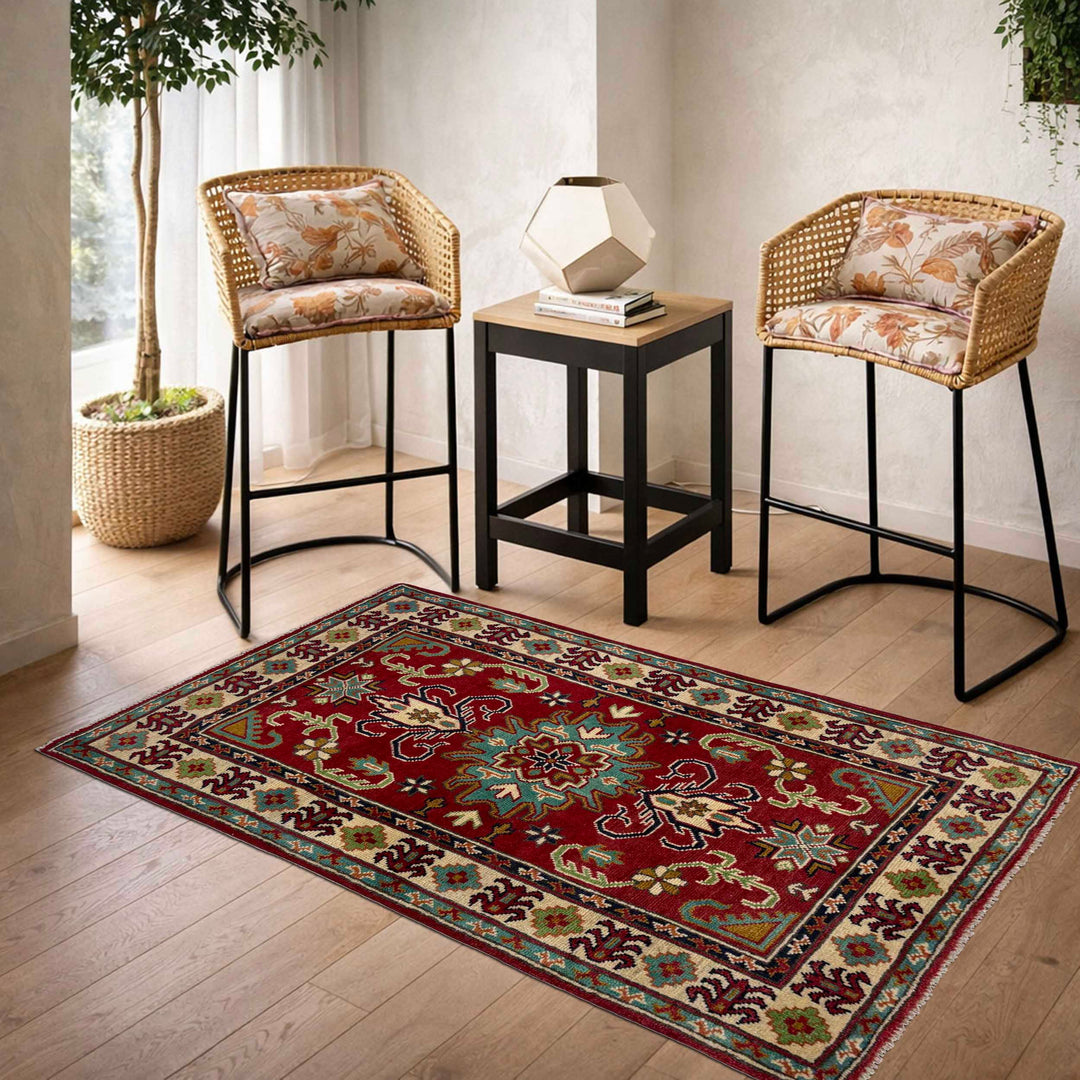 Red Color Kazak Rug 2' 7" x 4' 3" - No. AL258780