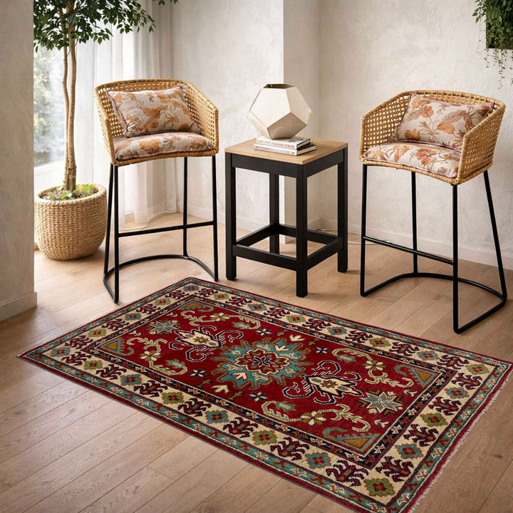 Red Color Kazak Rug 2' 7" x 4' 3" - No. AL258780