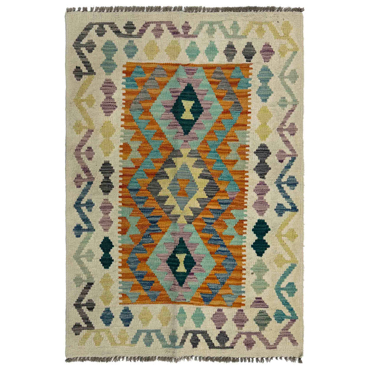 Afghan Vegetable Kilim Rug 2' 7" x 4' 0" Flat-Weave