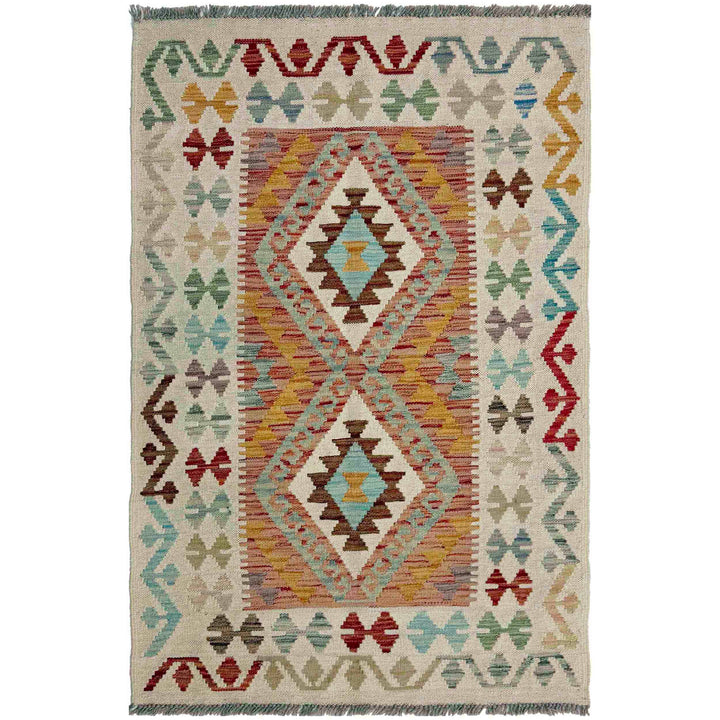 Afghan Vegetable Kilim Rug 2' 9" x 4' 6" Flat-Weave