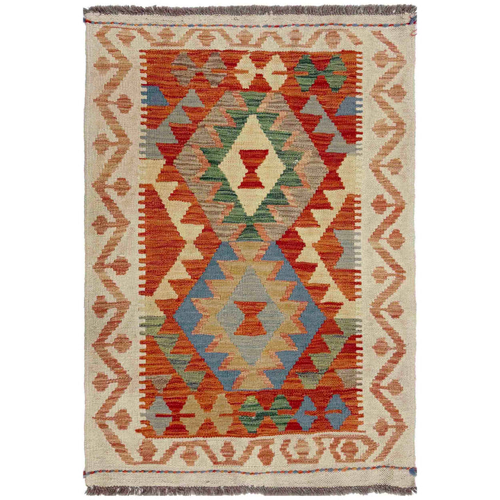 Afghan Vegetable Kilim Rug 2' 9" x 4' 0" Flat-Weave