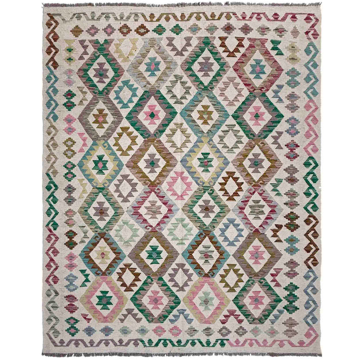 Afghan Vegetable Kilim Rug 5' 11" x 7' 7" Flat-Weave