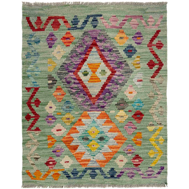 Afghan Vegetable Kilim Rug 2' 2" x 2' 9" Flat-Weave
