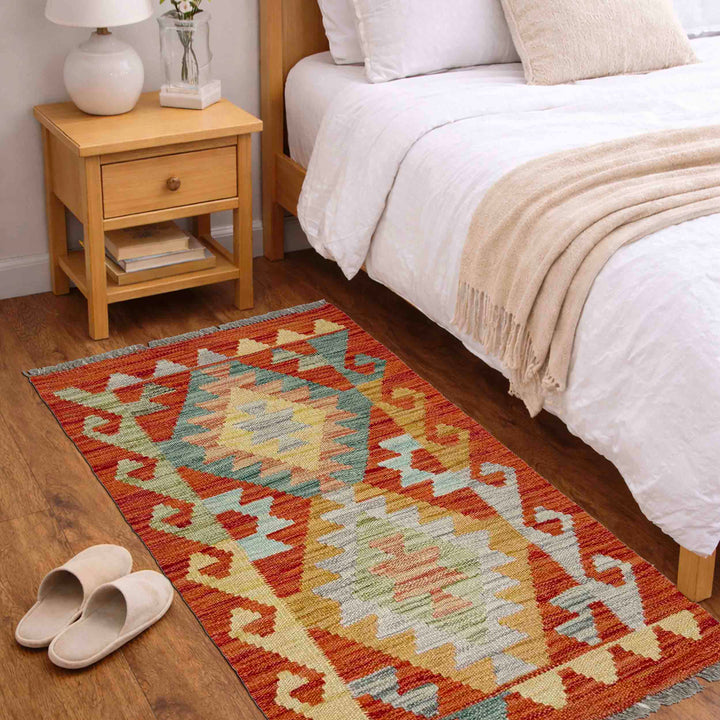 Afghan Vegetable Kilim Rug 1' 8" x 3' 0" Flat-Weave view