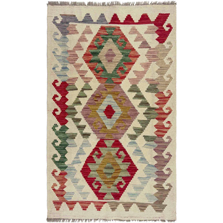 Afghan Vegetable Kilim Rug 2' 5" x 4' 1" Flat-Weave