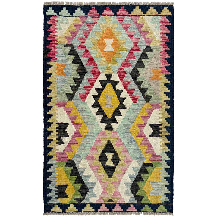 Afghan Vegetable Kilim Rug 2' 5" x 3' 11" Flat-Weave