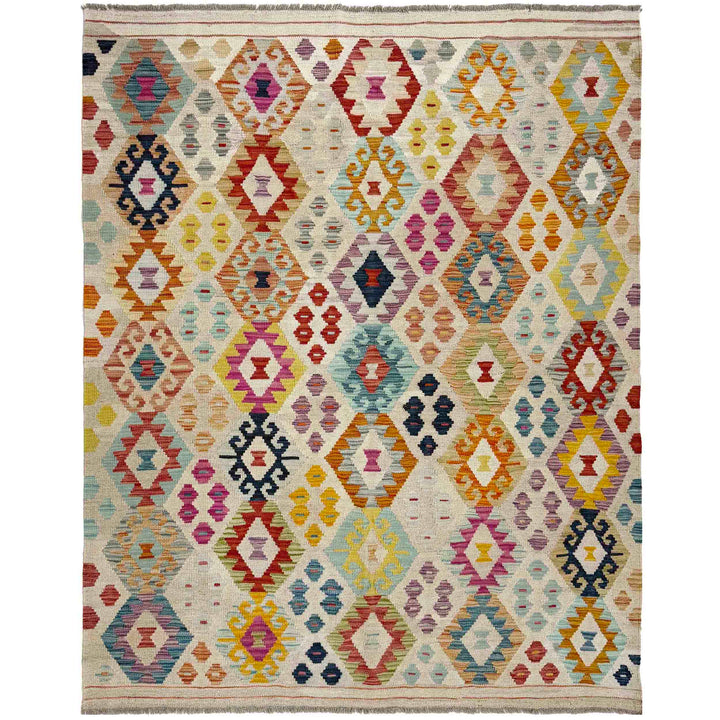 Afghan Vegetable Kilim Rug 5' 1" x 6' 5" Flat-Weave