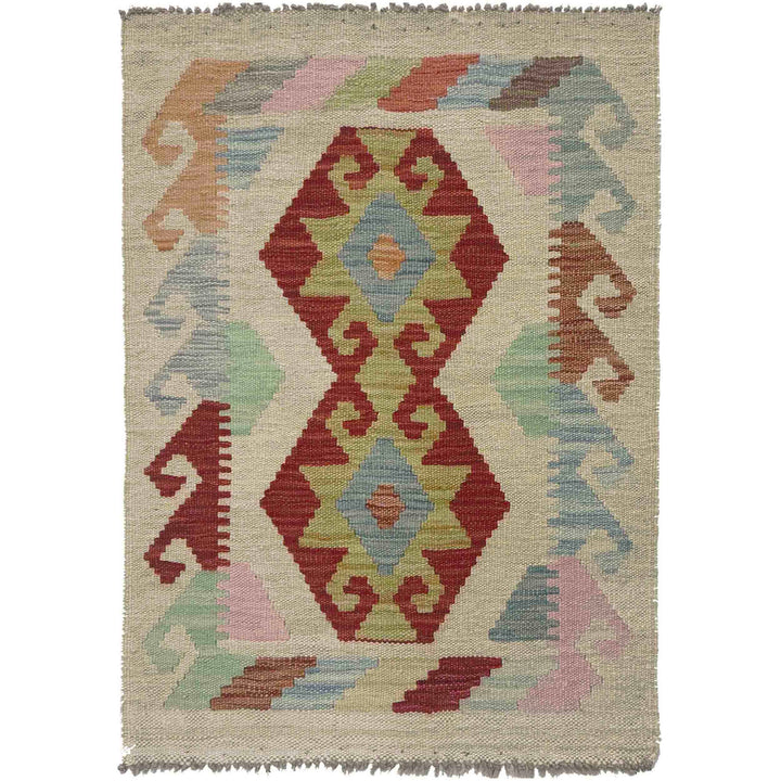 Hand Woven Wool Kilim 1' 10" x 2' 6" - No. AL327880