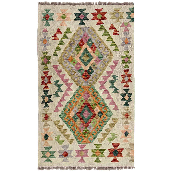 Afghan Kilim Rug 2' 6" x 4' 4" Flat-Weave | No. AL49333