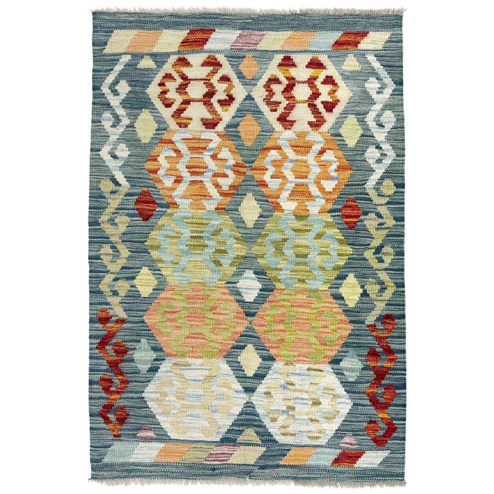 Afghan Kilim Rug 2' 8" x 4' 1" Flat-Weave