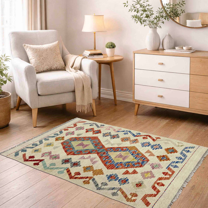 Handmade Vegetable Kilim 2' 7" x 4' 0" - No. AL494125