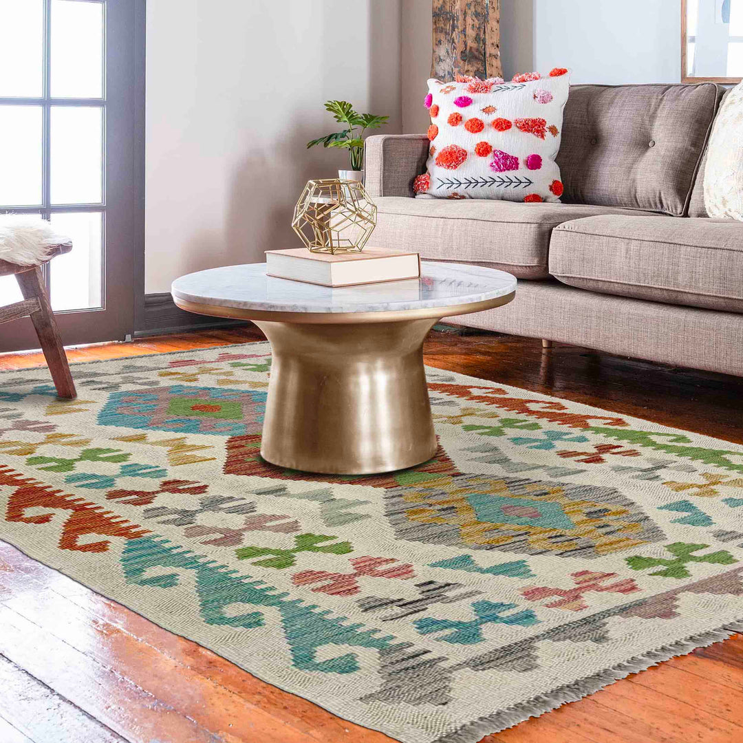 Handmade Afghan Vegetable Kilim 2' 6" x 4' 2" - No. AL108478