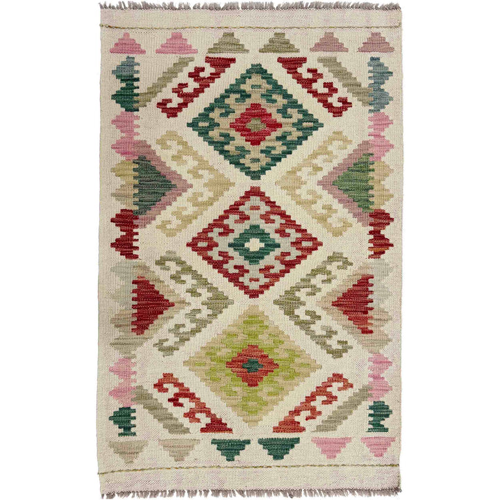Hand Made Afghan Kilim 2' 7" x 3' 11" - No. AL306674