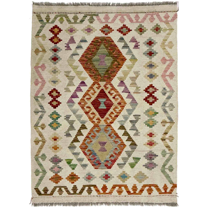 Multi Color ful Flat-Weave Wool Kilim 2' 10" x 4' 2" - No. AL823893