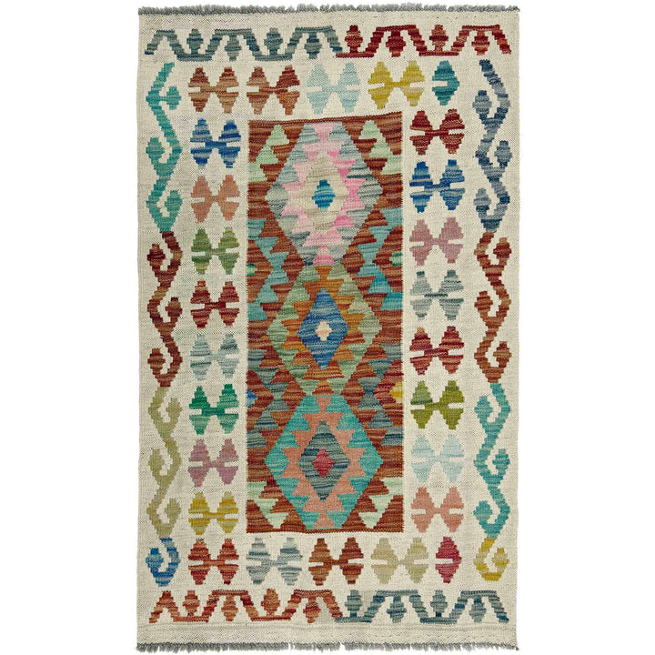 Afghan Vegetable Kilim Rug 2' 6" x 4' 0" Flat-Weave