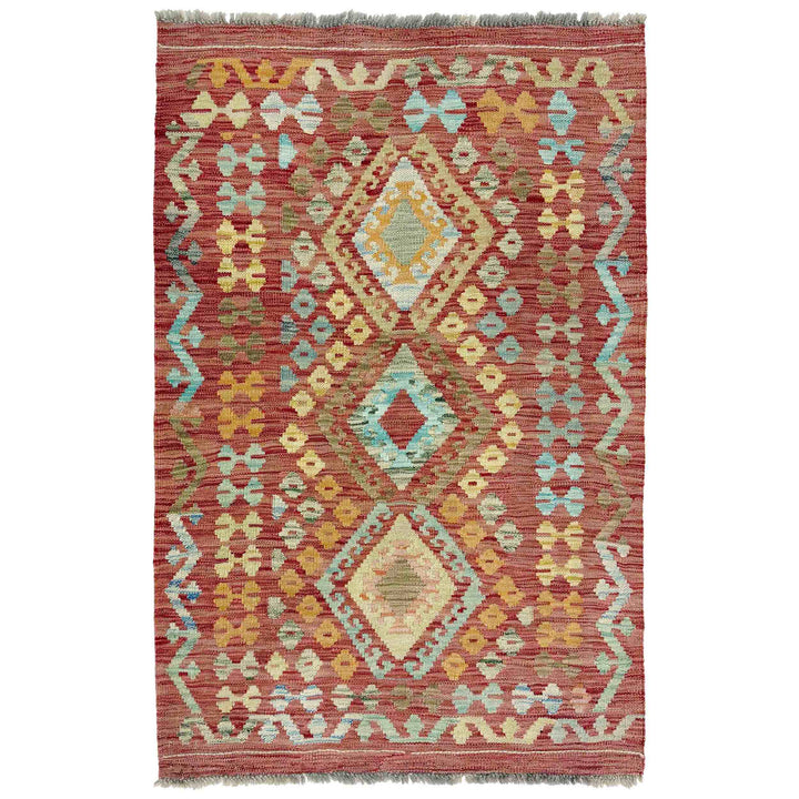 Afghan Kilim Rug 2' 8" x 4' 2" Flat-Weave
