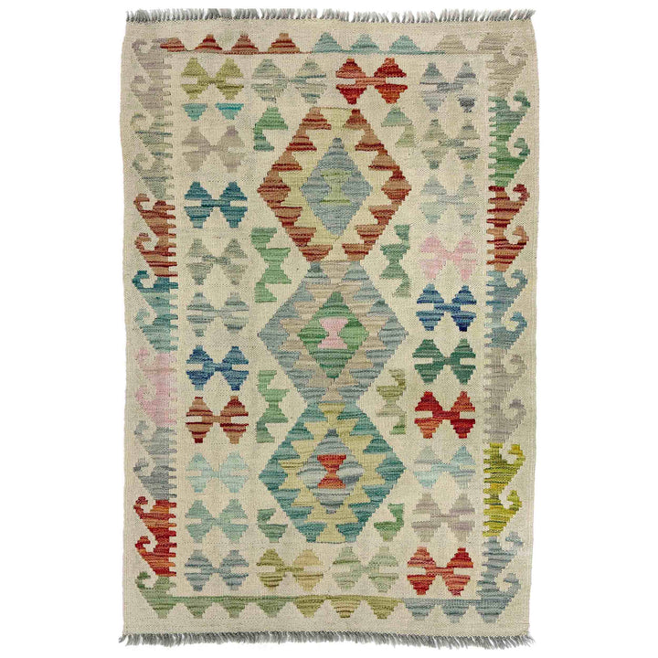 Afghan Kilim Rug 2' 9" x 4' 2" Flat-Weave | No. AL14627