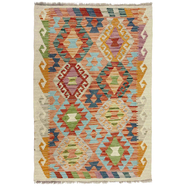 Afghan Kilim Rug 2' 8" x 4' 0" Flat-Weave | No. AL80419