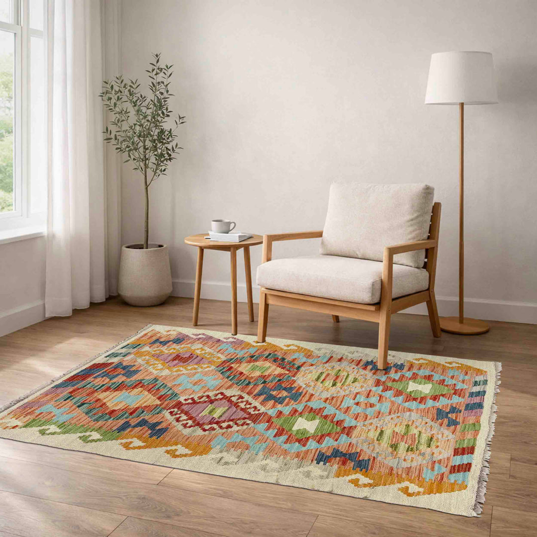 Afghan Kilim Rug 2' 8" x 4' 0" Flat-Weave | No. AL80419