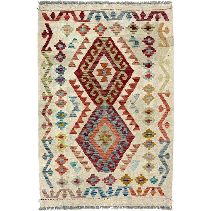 Afghan Kilim Rug 2' 10" x 4' 2" Flat-Weave