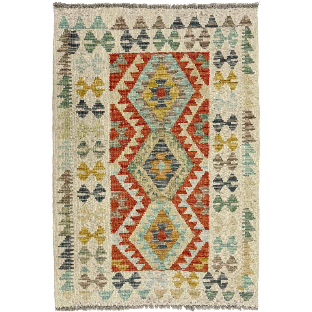 Afghan Kilim Rug 2'8" x 4'1" Flat-Weave