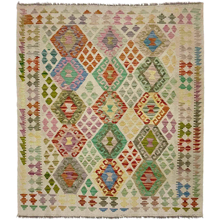 Afghan Kilim Rug 4' 11" x 6' 0" Flat-Weave
