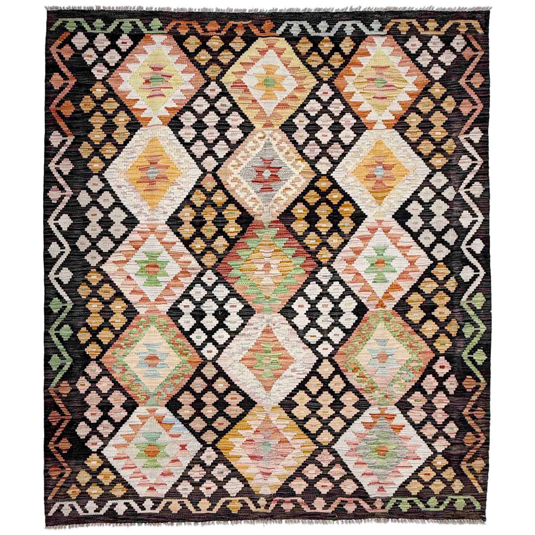 Afghan Kilim Rug 4' 9" x 6' 0" Flat-Weave