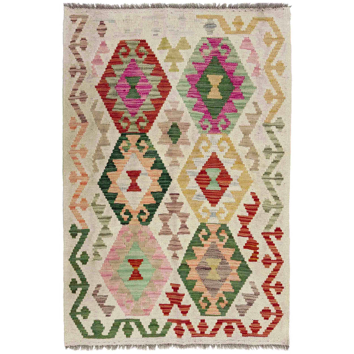 Afghan Kilim Rug 2' 7" x 4' 0" Flat-Weave
