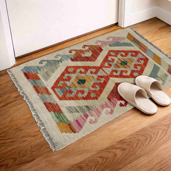 Handmade Afghan Vegetable Kilim 1' 10" x 2' 8" - No. AL974057