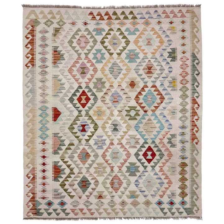 Afghan Kilim Rug 5' 0" x 6' 4" Flat-Weave