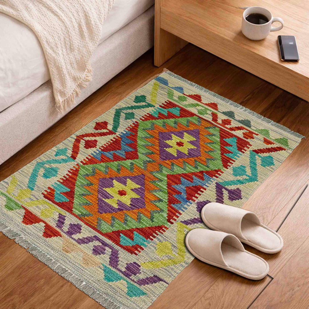 Hand Made Afghan Kilim 2' 0" x 3' 5" - No. AL583140